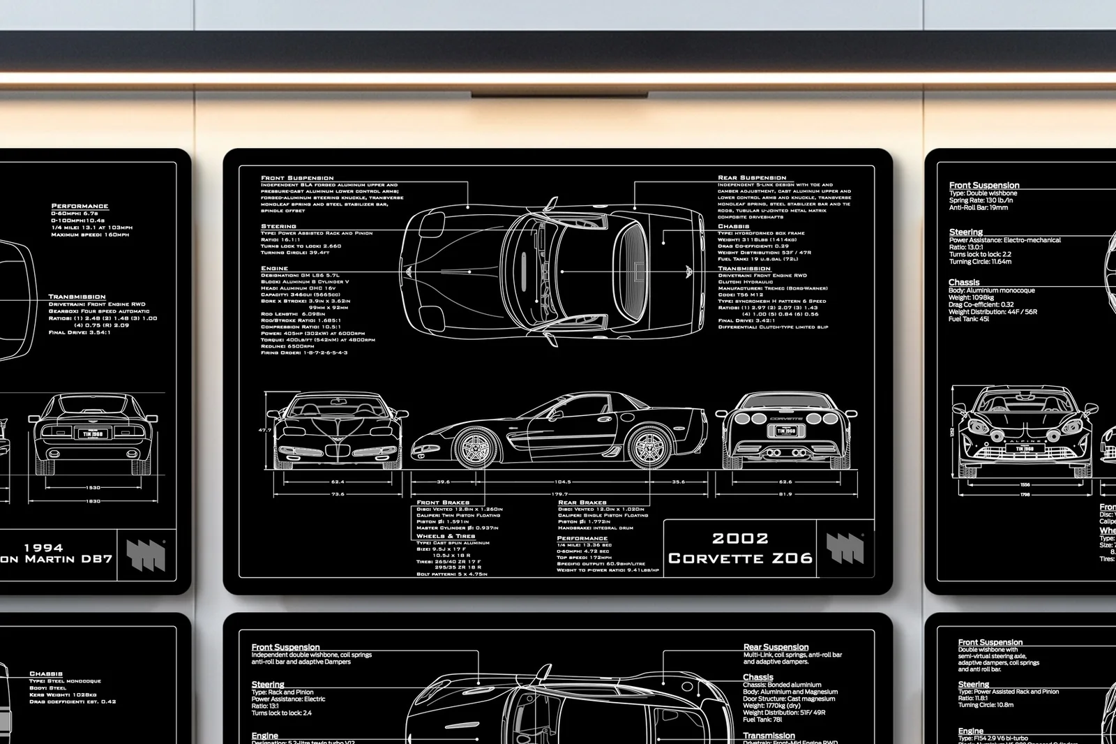 2002 Corvette Z06, close on the workshop wall