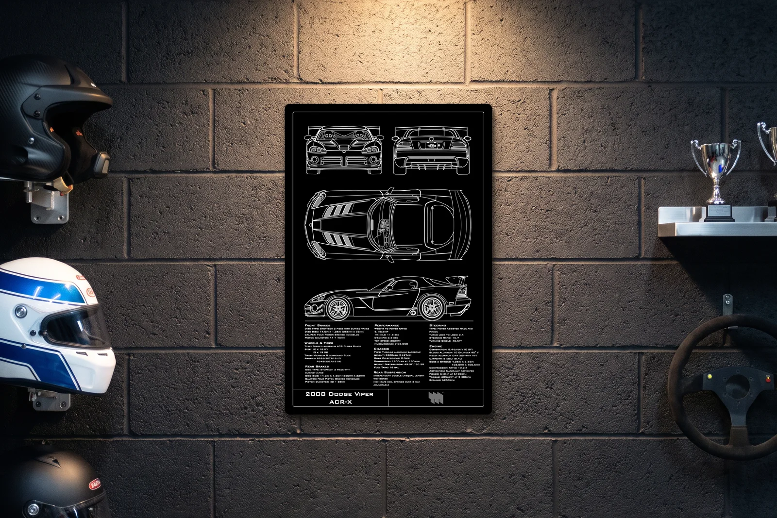 2008 Dodge Viper ACR-X, on a racing wall, portrait