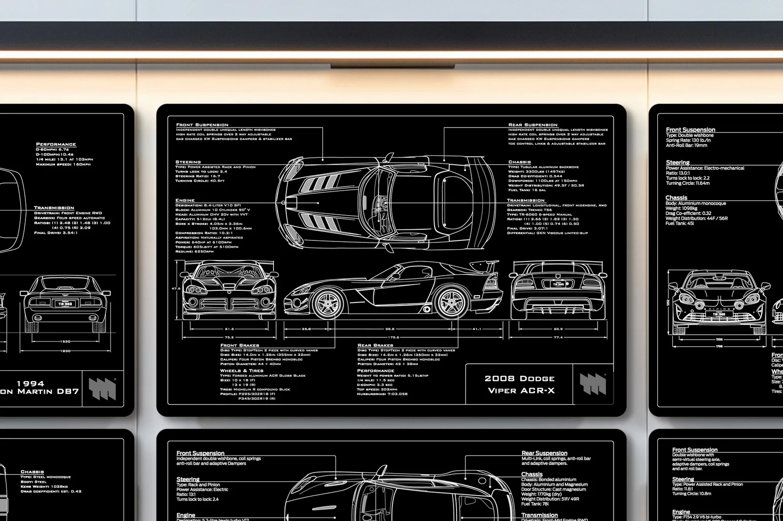 2008 Dodge Viper ACR-X, close on the workshop wall