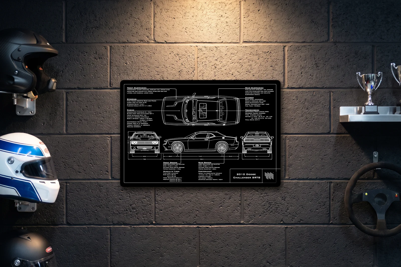 2010 Dodge Challenger SRT8, on a racing wall, landscape