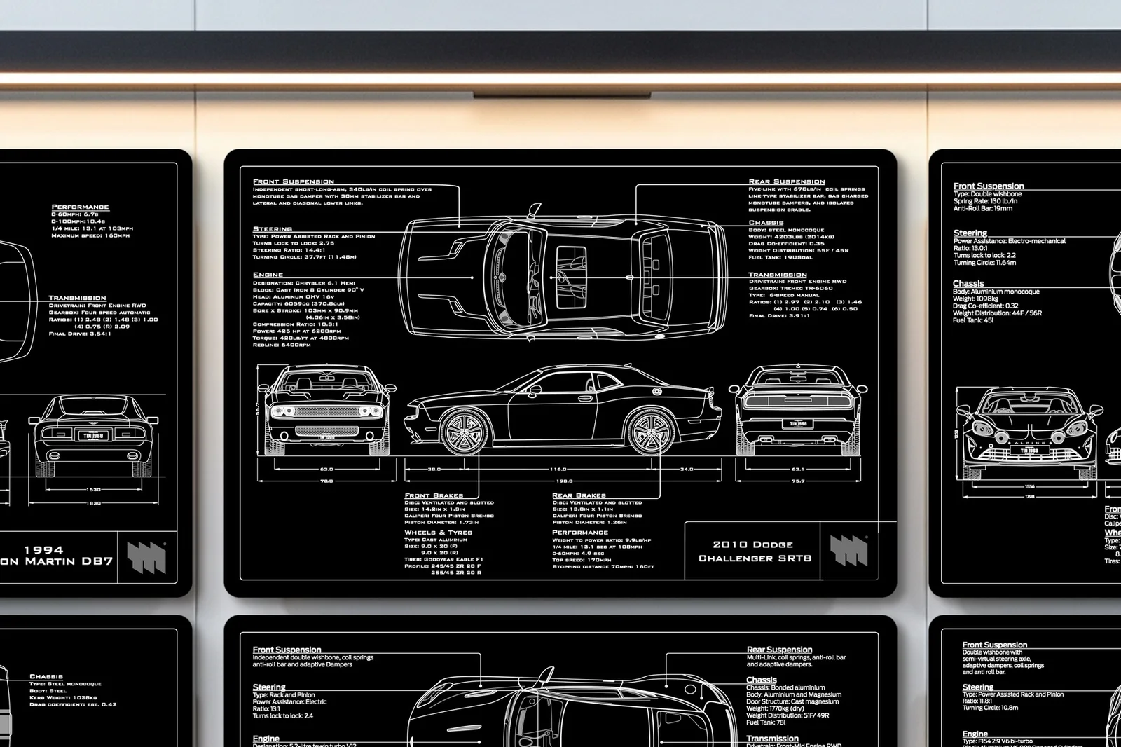 2010 Dodge Challenger SRT8, close on the workshop wall