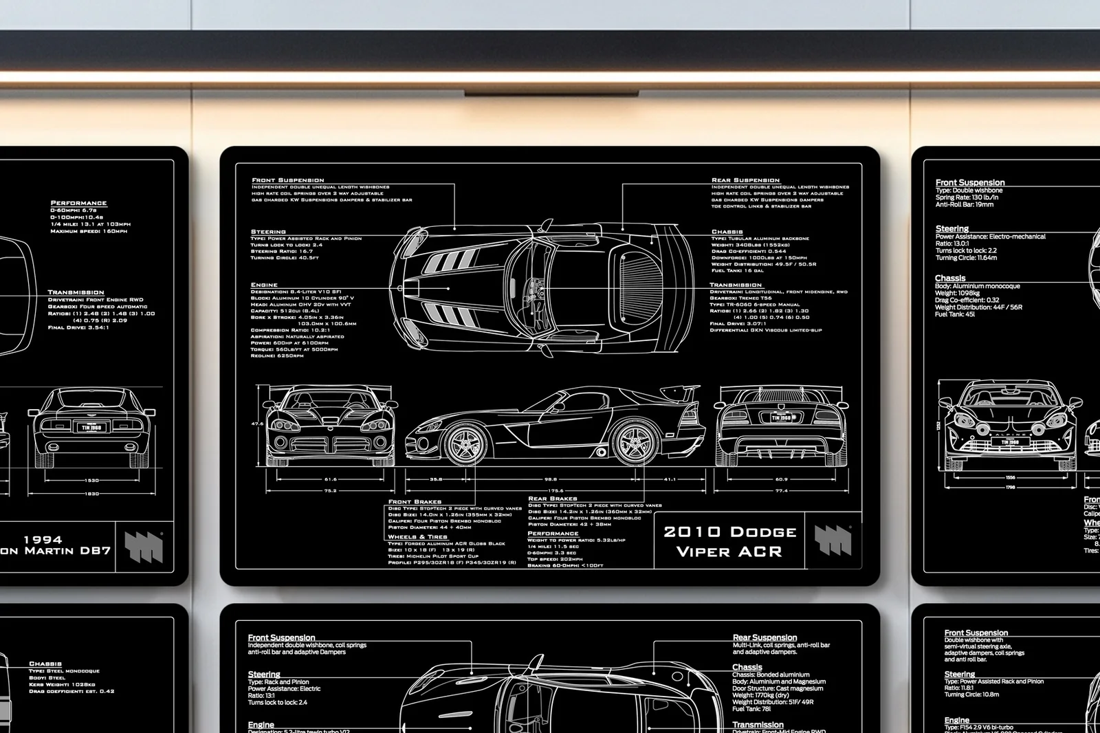 2010 Dodge Viper ACR, close on the workshop wall