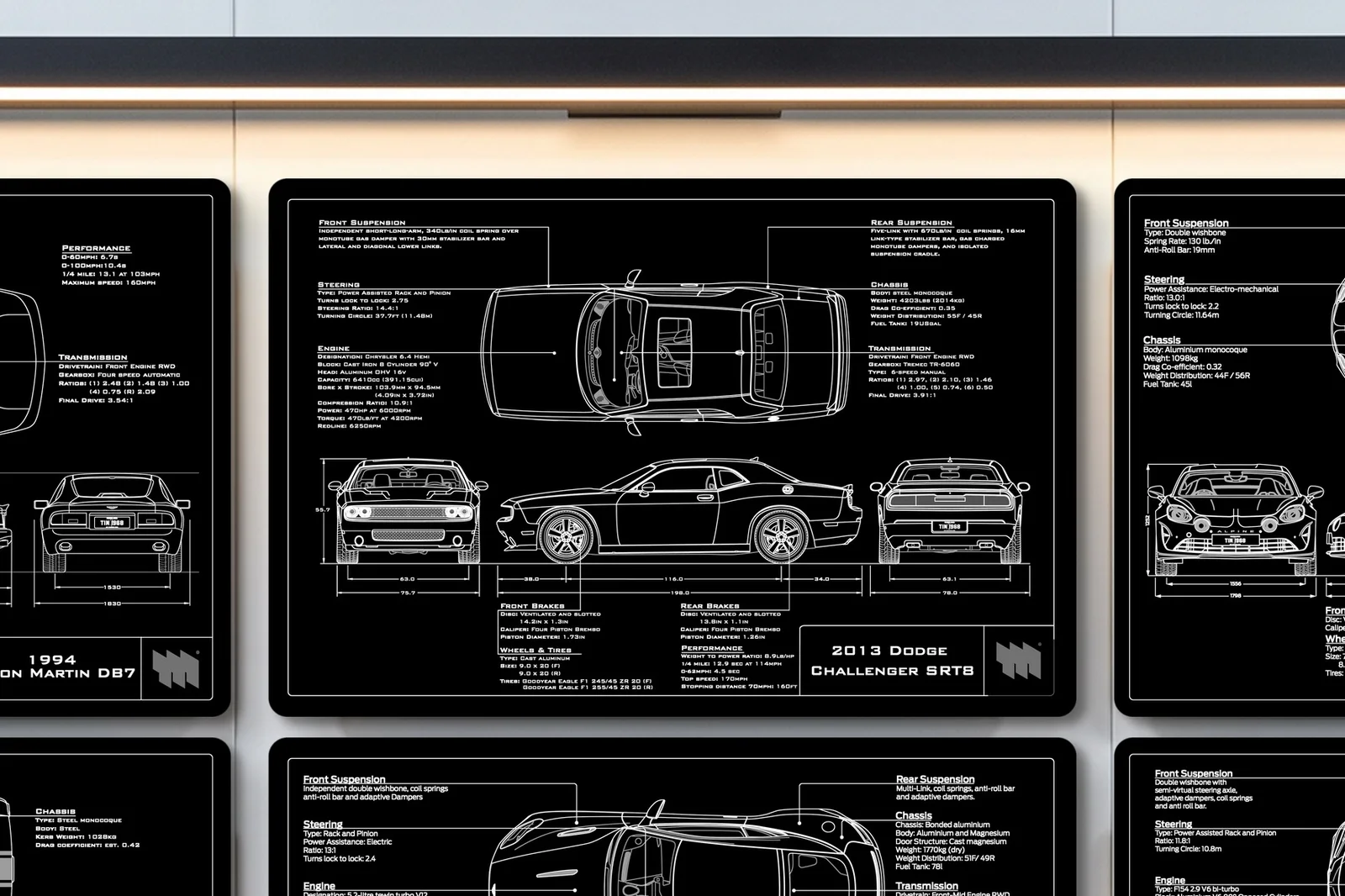 2013 Dodge Challenger SRT8, close on the workshop wall