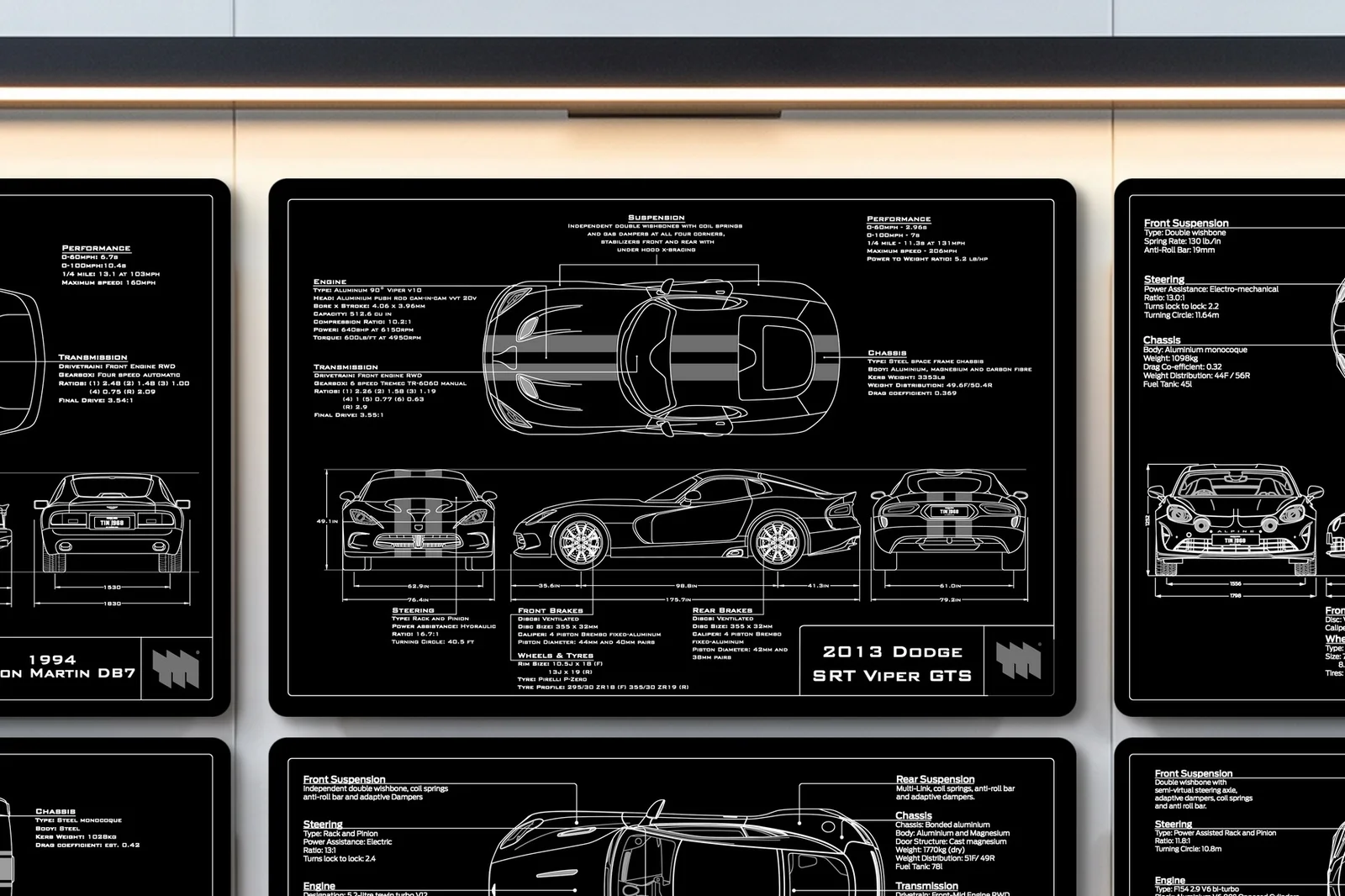 2013 Dodge SRT Viper GTS, close on the workshop wall
