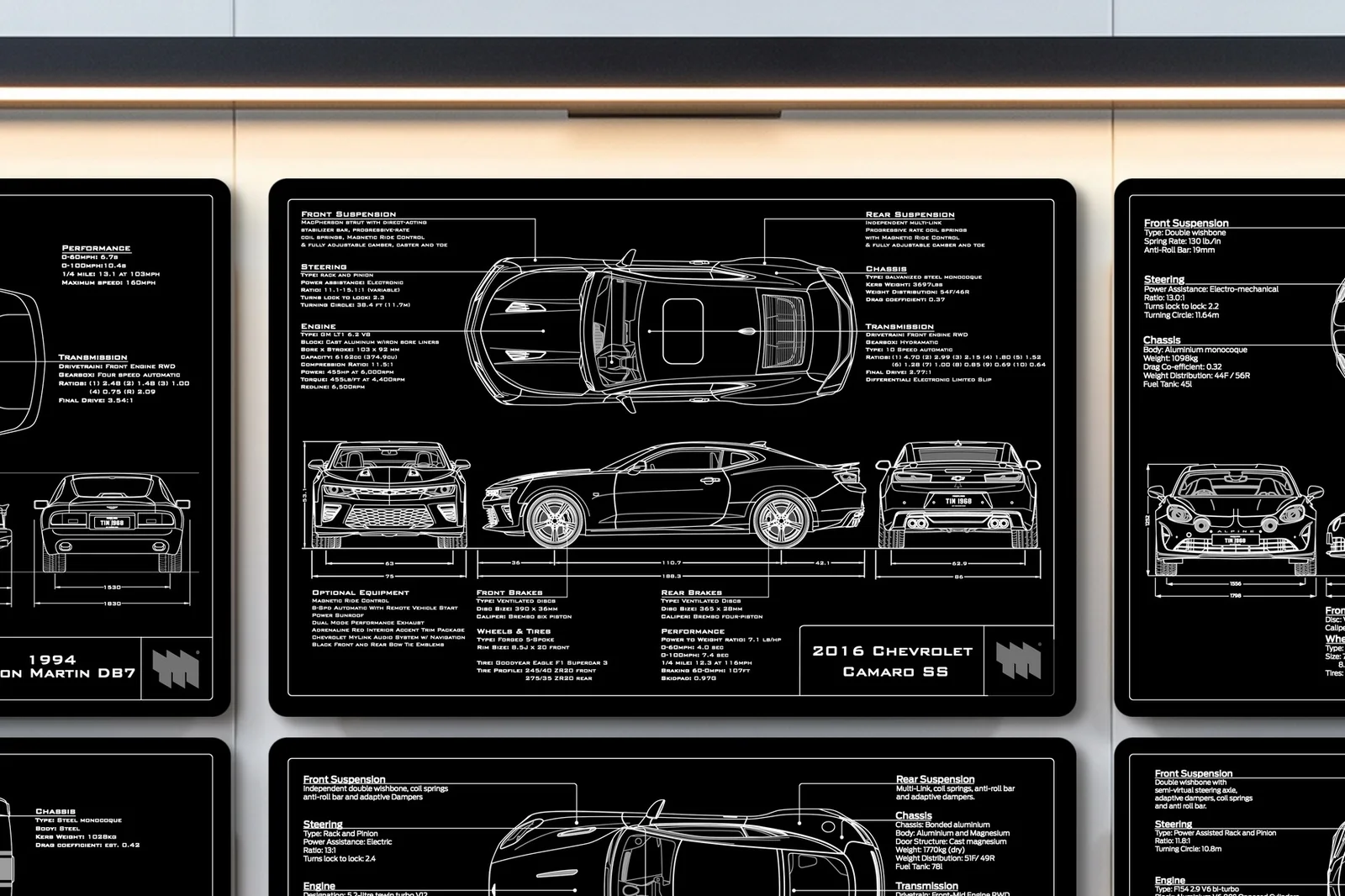 2016 Chevrolet Camaro SS, close on the workshop wall