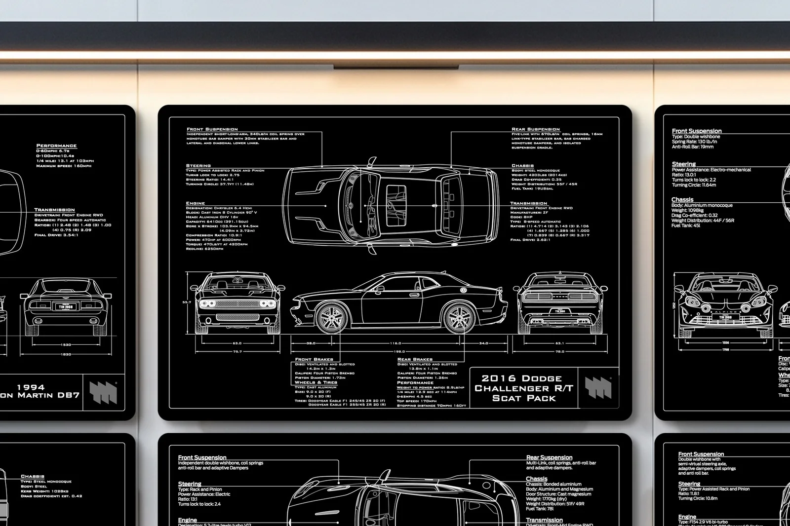2016 Dodge Challenger R/T Scat Pack, close on the workshop wall
