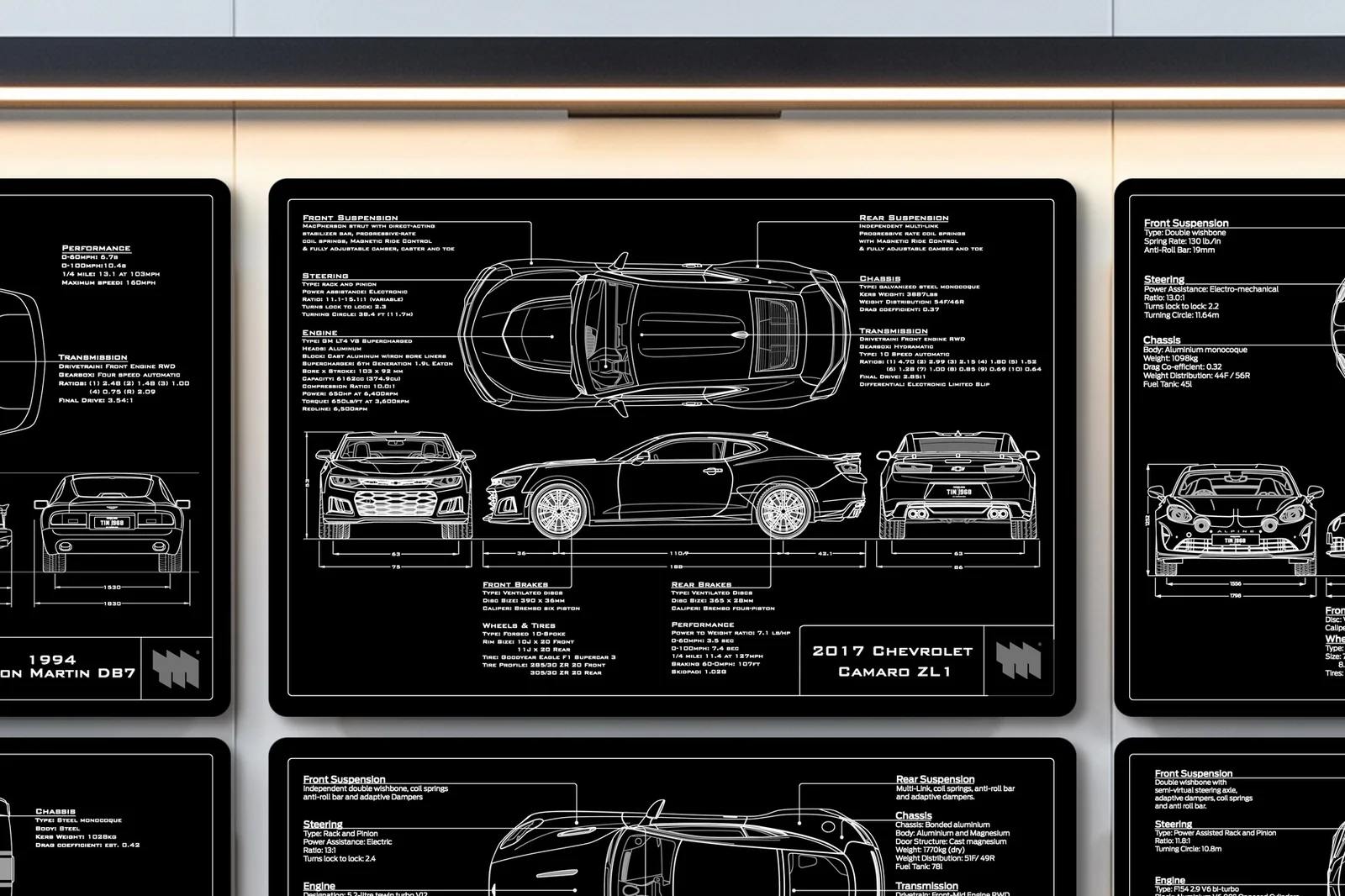 2017 Chevrolet Camaro ZL1, close on the workshop wall