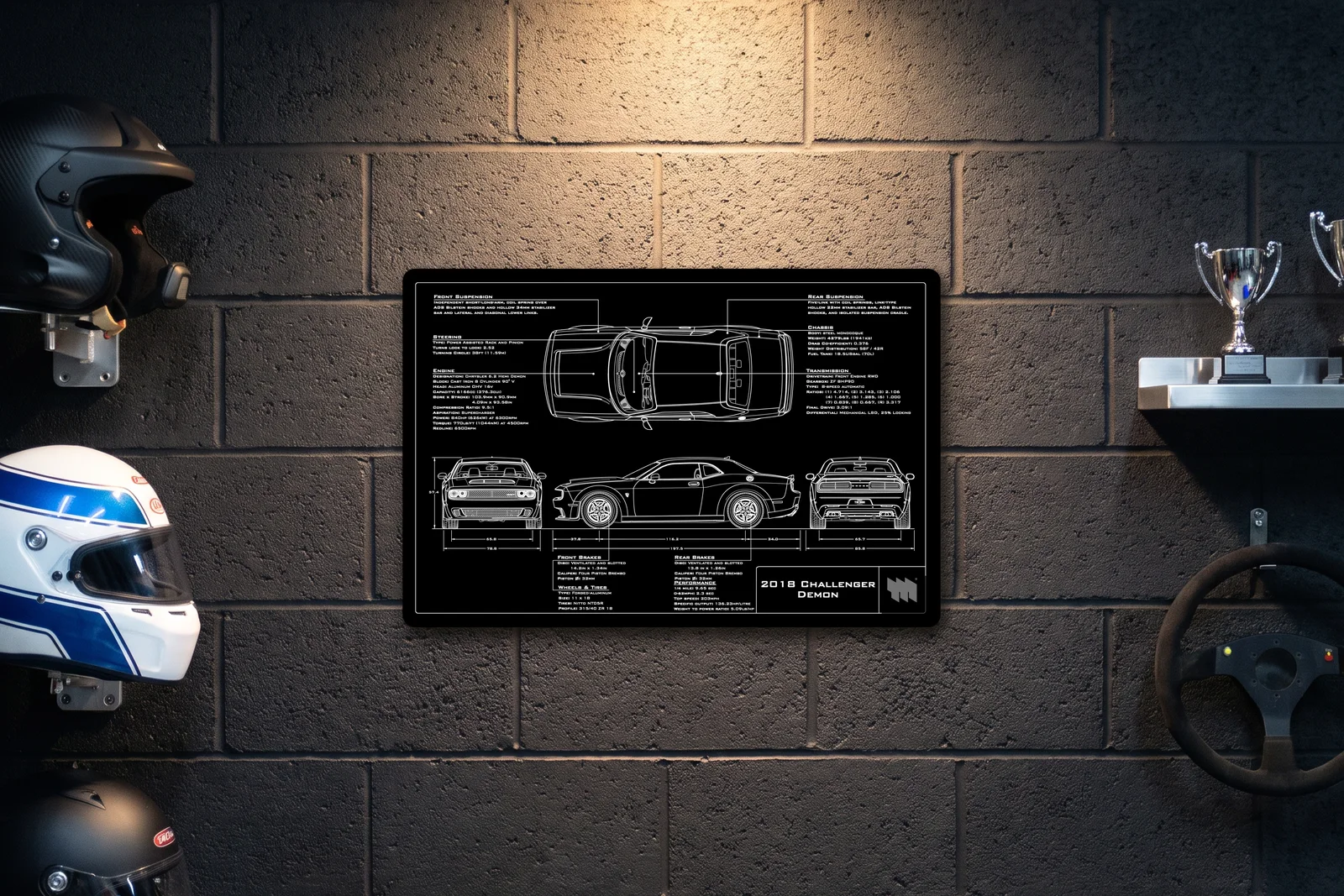 2018 Challenger Demon, on a racing wall, landscape