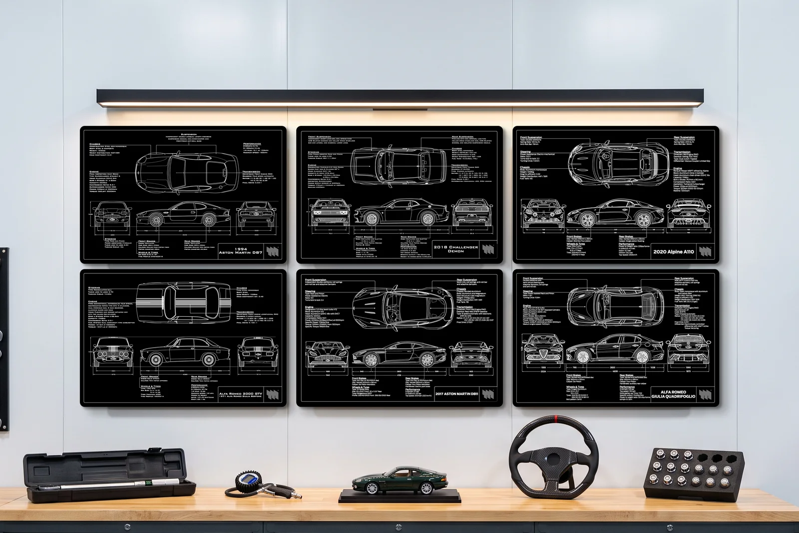 2018 Challenger Demon, one of six on a workshop wall